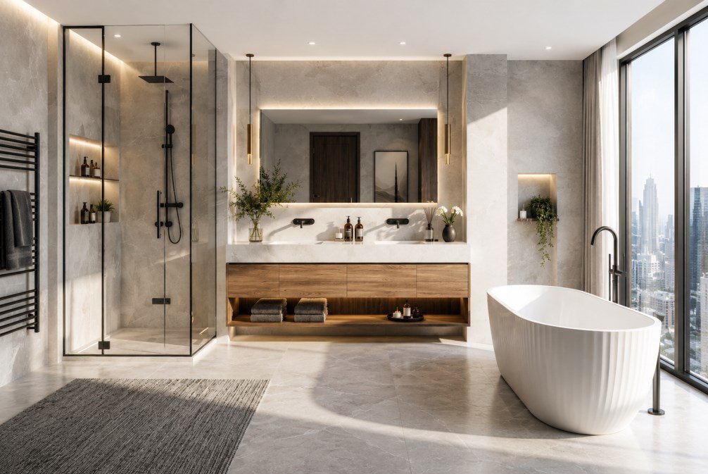 Master bathroom — Orchard Scotts residence